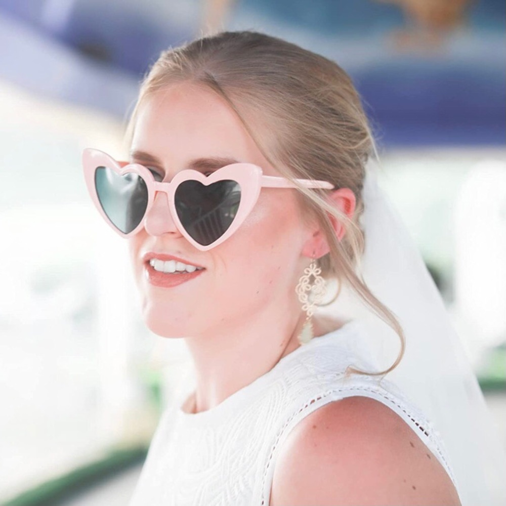 Brand New Pink Heart Shaped Sunglasses